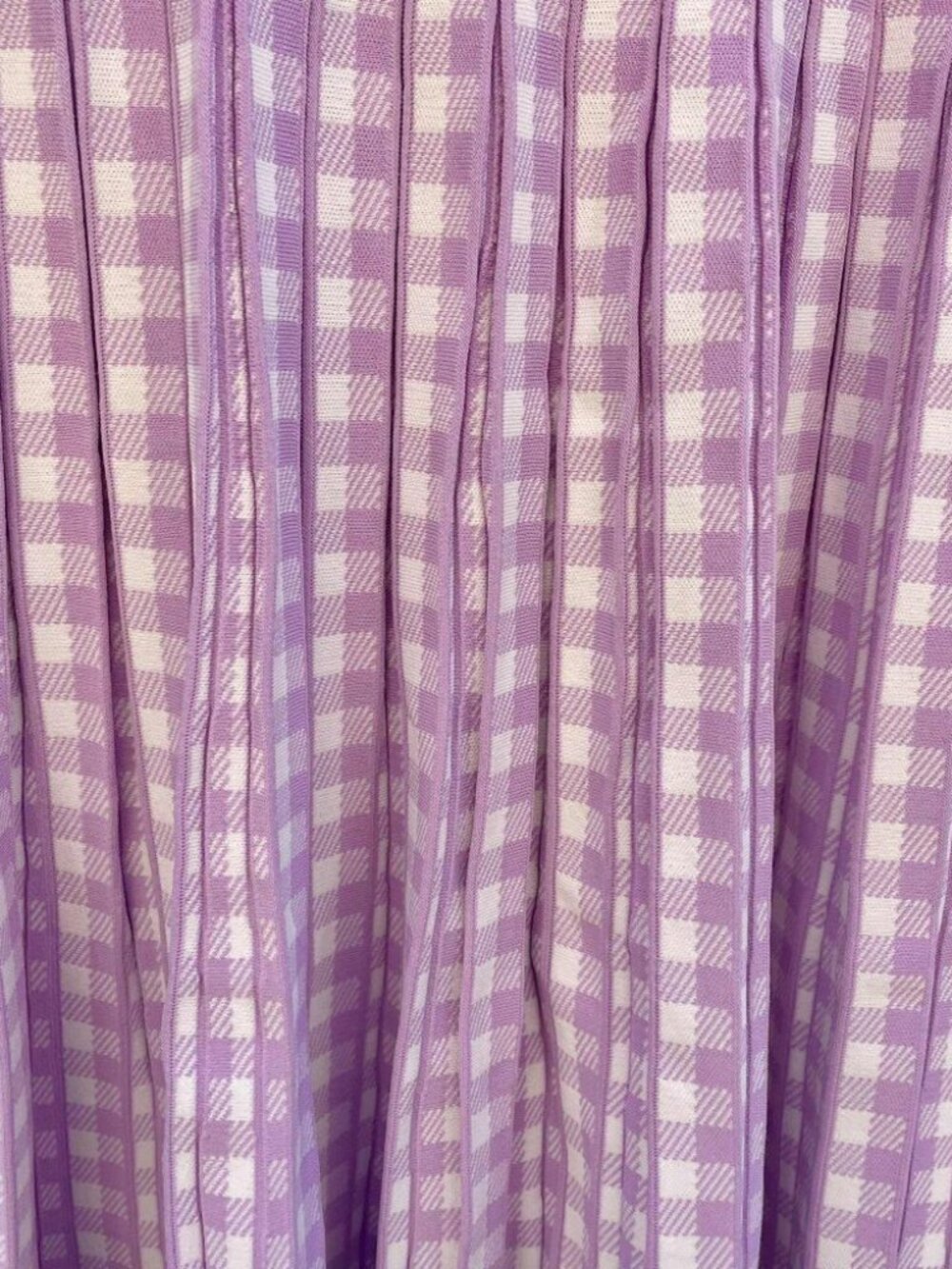 Aleeza Paris Lavender Gingham Pleated Skirt Large NWOT Purple Check Pastel - Picture 3 of 7